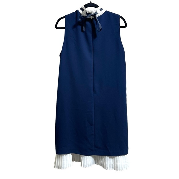 Nanette Lepore Women's Lace Neck Pleated Hem Sleeveless Midi Dress Size 12 - Picture 2 of 10